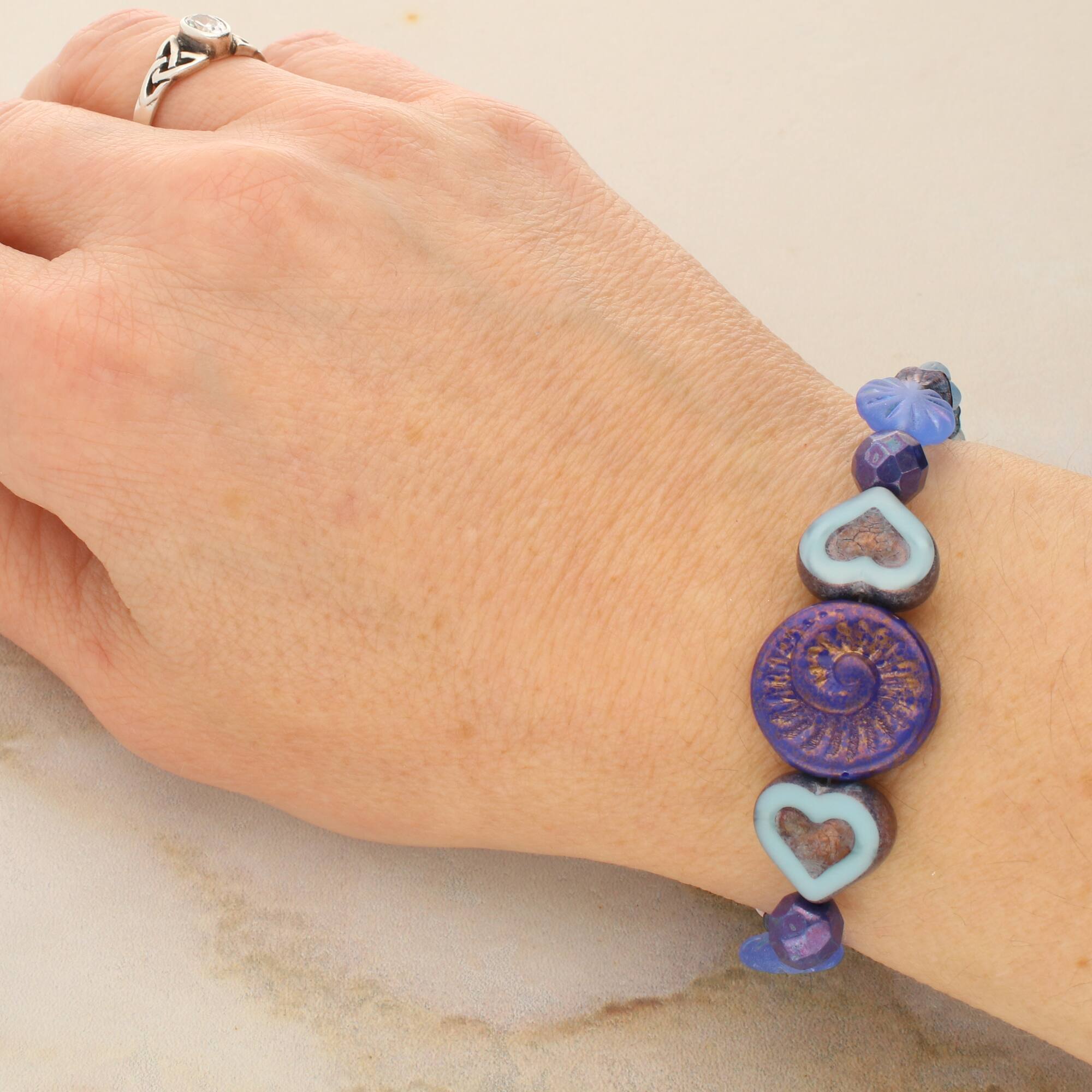 Blue Heart Czech Glass Bead Mix by Bead Landing™